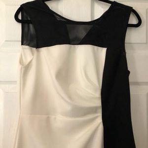 Sandra Darren Size 8 black and ivory dress
